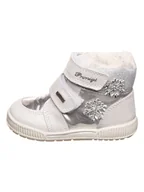 Botki damskie - Primigi Skórzane botki w kolorze srebrno-białym - miniaturka - grafika 1