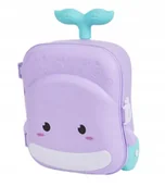 Zabawki do piasku - Plecak walizka z zabawkami na plażę Wieloryb 8 x foremki do piasku 18m FIOL - miniaturka - grafika 1