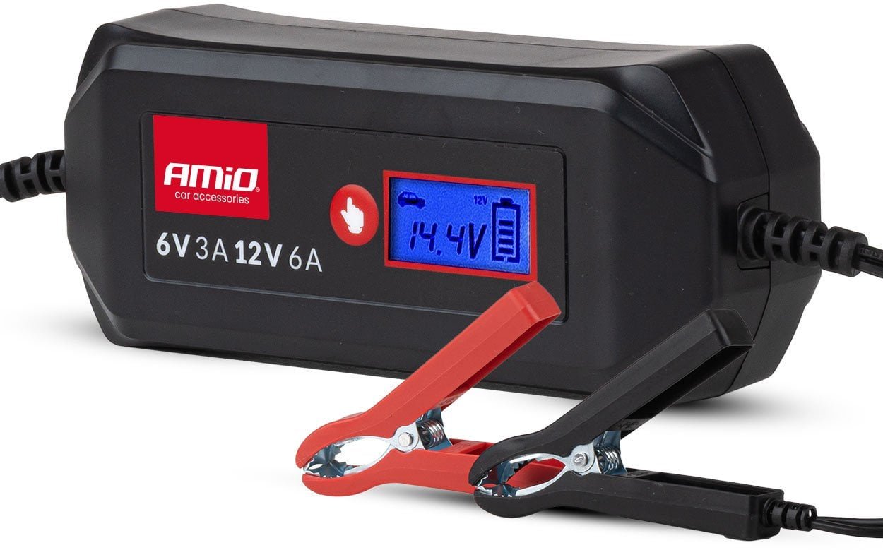 Amio Prostownik cyfrowy std gel agm wet max 6a 6v 12v amio-04524
