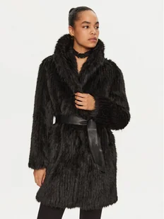 Gaudi Futro 421FD39005 Czarny Regular Fit - Płaszcze damskie - miniaturka - grafika 1