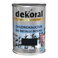 Farby zewnętrzne - Dekoral Chlorokauczuk 0,9L Czarny RAL9005 farba em - miniaturka - grafika 1