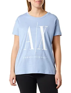 Armani Exchange Damska koszulka z nadrukiem logo Maxi Shadow, ekstra mała, Shadow, XS - Koszulki i topy damskie - miniaturka - grafika 1