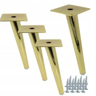 Meble modułowe i akcesoria - 4 x Noga meblowa Szpilka skośna jasno złota wysokość 20 cm nóżka meblowa - miniaturka - grafika 1