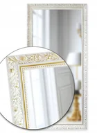 Lustra - Ekskluzywne lustro w STYLOWEJ biało złotej ramie drewnianej 140x60 E2 - miniaturka - grafika 1