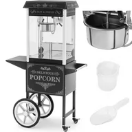 Inne urządzenia gastronomiczne - Maszyna do popcornu z wózkiem - design retro - 150/180°C - czarna - Royal Catering RCPW-16E-2F - miniaturka - grafika 1