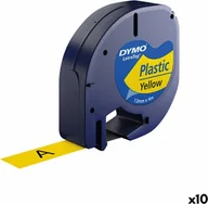 Etykiety do drukarek - Dymo Laminowana Taśma do Drukarki Etykiet Dymo 91202 LetraTag Czarny Żółty 12 mm 10 Sztuk - miniaturka - grafika 1