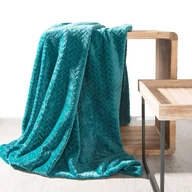 Koce - Euro Firany Koc Flanelowy Design Cindy Ciemny Turkus 220x200 1103062 - miniaturka - grafika 1