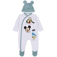 Pajacyki dla niemowląt - Szary chłopięcy pajacyk + czapka Myszka Mickey i Przyjaciele DISNEY, certyfikat OEKO-TEX 6-9 m 74 cm - miniaturka - grafika 1