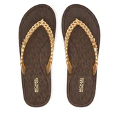 Klapki i japonki damskie - Japonki MICHAEL Michael Kors Zaza 40S5ZAFA1B Złoty - miniaturka - grafika 1