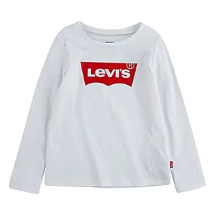 Levi's Kids Koszulka dziewczęca LVG L/S BATWING TEE, biały, 5 Lata - Koszulki dla dziewczynek - miniaturka - grafika 1