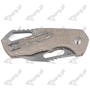 Nóż składany MKM Isonzo Clip Point Natural Canvas Micarta, Stonewashed M390 by Jesper Voxnæs (MK FX03M-3NC) - Noże - miniaturka - grafika 7