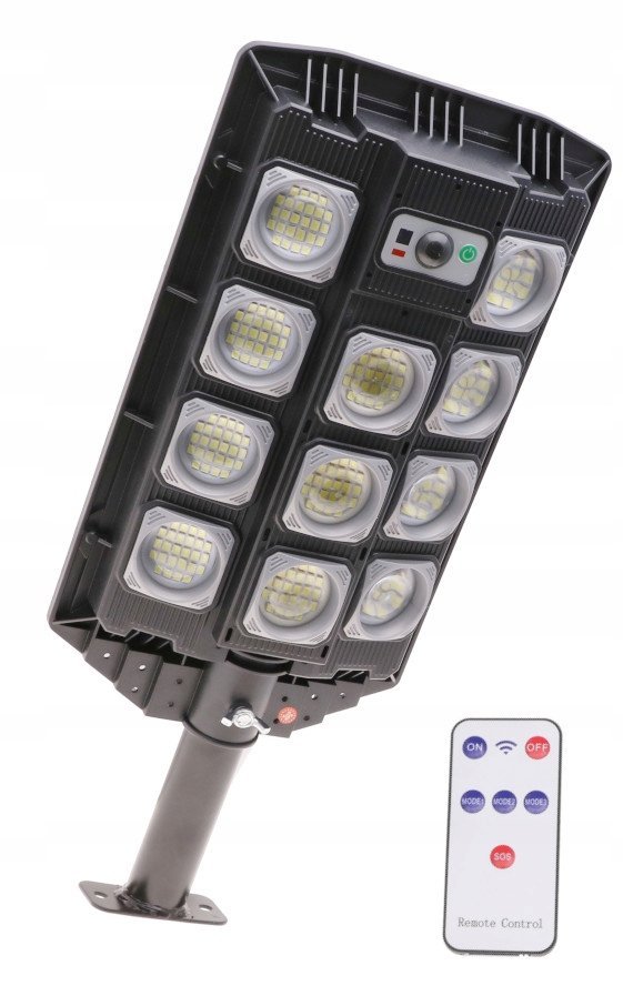 Lampa Solarna Latarnia Uliczna Smd Led Pilot Czujnik Ruchu Zmierzchu 1280