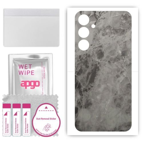 folia naklejka skórka strukturalna na TYŁ do Samsung Galaxy S23 FE - Marmur Czarny - apgo SKINS