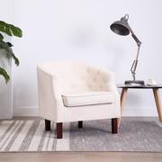 Fotele - vidaXL Fotel tapicerowany tkaniną, 65 x 64 x 65 cm, beżowy - miniaturka - grafika 1