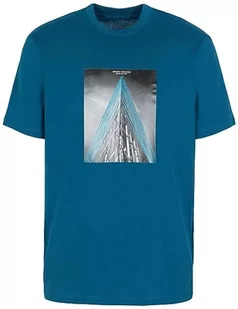 Armani Exchange Męski T-Shirt Regular Fit NYC Image Tee, niebieski, XL - Koszulki męskie - miniaturka - grafika 1