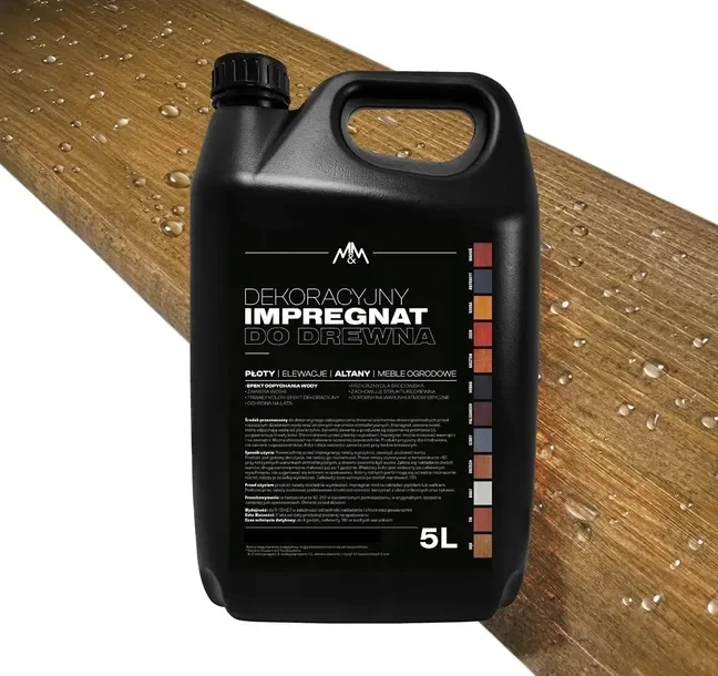 IMPREGNAT farba do drewna M&M dąb 5l Z WOSKAMI - hydrofobowy