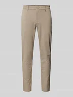 Spodnie męskie - Spodnie materiałowe o kroju slim fit ze szlufkami na pasek model ‘MARK’ - miniaturka - grafika 1