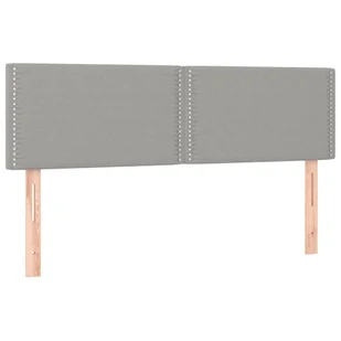 Lumarko Zagłówek do łóżka z LED, jasnoszary, 144x5x78/88 cm, tkanina - Inne meble do sypialni - miniaturka - grafika 5