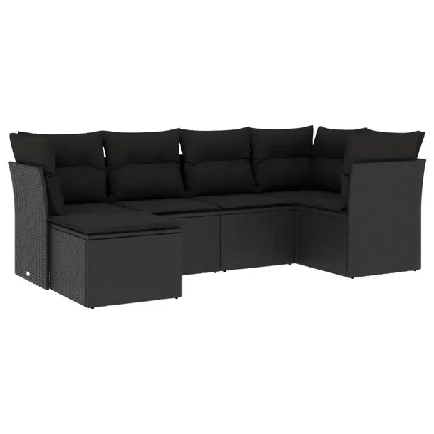 Modułowy zestaw mebli ogrodowych z poduszkami, czarny, wymiary: 55x62x69 c