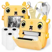 Drukarki - DRUKUŚ 3.0 PRO ZÓŁTY JELONEK MINI APARAT DRUKARKA TERMICZNA 3 ROLKI ZESTAW - miniaturka - grafika 1