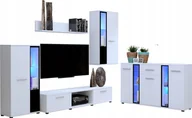 Meblościanki - Meblościanka do salonu z komodą Cube biały mat - miniaturka - grafika 1
