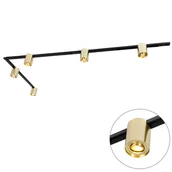Lampy sufitowe - QAZQA System szynowy złoty i czarny z 5 punktami 1-fazowy - Rondoo Up - miniaturka - grafika 1
