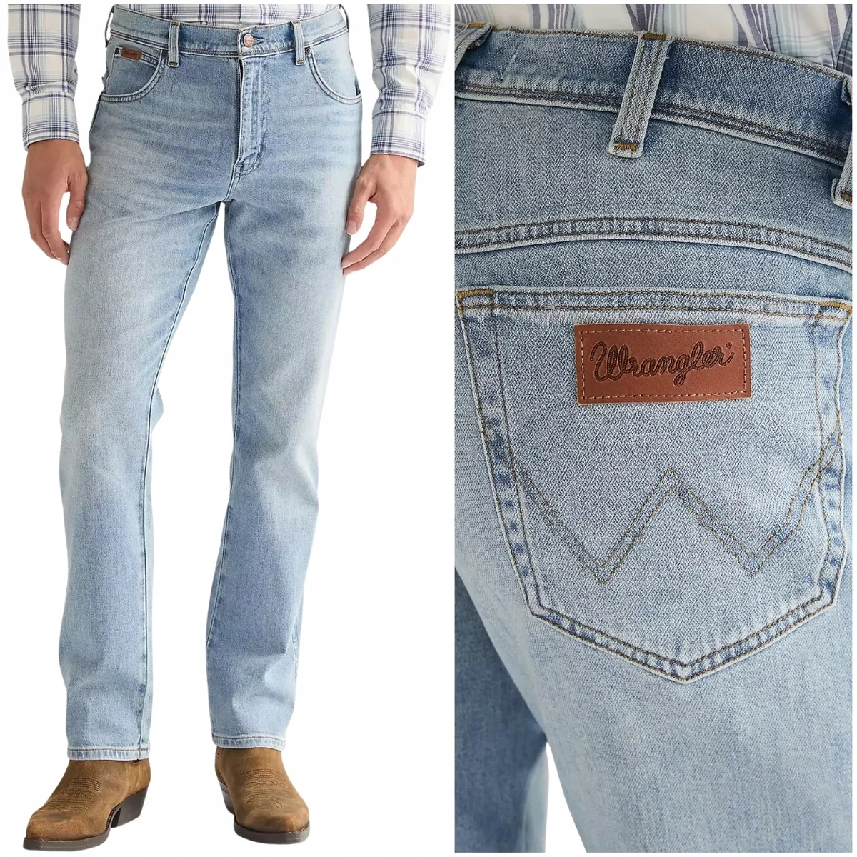 Wrangler Texas TundraRidge ToughLite proste letnie spodnie jeansowe W33 L30