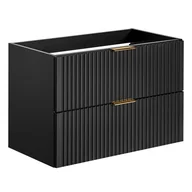 Szafki łazienkowe - Czarna szafka pod umywalkę z szufladami Rimoso - miniaturka - grafika 1