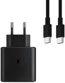 Ładowarki do telefonów - LITTE ŁADOWARKA SIECIOWA 45W CZARNA PD TYP-C SINGLE + KABEL USB PD TYP-C DO TYP-C 3A 2M CZARNY USB3.0 - miniaturka - grafika 1