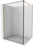 Ścianki i drzwi prysznicowe - Mexen Kioto ścianka prysznicowa Walk-in 130 x 200 cm, czarny wzór 8 mm, miedź szczotkowana - 800-130-101-65-70 - miniaturka - grafika 1