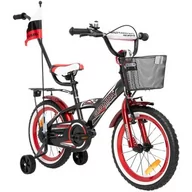 Rowery - Rower dziecięcy GERMINA BMX 16 cali dla chłopca Czarno-czerwony - miniaturka - grafika 1