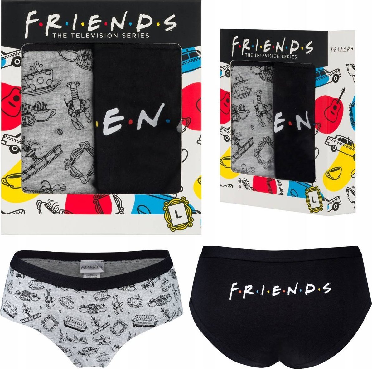 Soxo Zestaw 2x Majtki damskie SOXO Dzień Kobiet figi Friends S