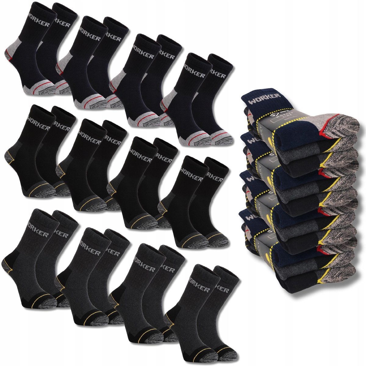 12X SKARPETY ROBOCZE MĘSKIE BHP BAWEŁNIANE MORAJ 43-46