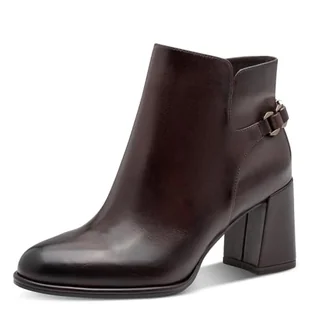 Tamaris Damskie botki na obcasie 1-25346-45, mahogany, 35 EU, maho?, 35 EU - Botki damskie - miniaturka - grafika 1