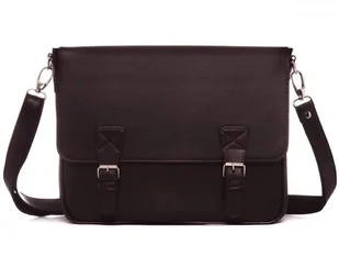 BRĄZOWA LISTONOSZKA MĘSKA TORBA NA RAMIĘ SOLOME MERLO - Teczki i aktówki - miniaturka - grafika 1