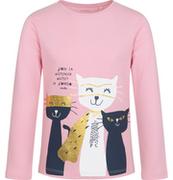 Bluzki dla dziewczynek - T-shirt z długim rękawem dla dziewczynki, z kotami, różowy, 9-13 lat - miniaturka - grafika 1