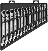 Klucze i nasadki - Milwaukee zestaw kluczy płasko-oczkowych z grzechotką 8-22 mm Maxbite 15 elementów 4932478558 - miniaturka - grafika 1