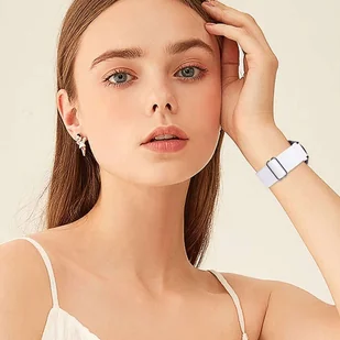 Pasek elastyczny Uniwersalny nylonowy Alogy Nylon opaska do zegarka Smartwatcha 20mm biały - Akcesoria do smartwatchy - miniaturka - grafika 5