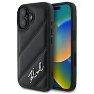 Etui i futerały do telefonów - Karl Lagerfeld KLHCP16MPQDSMGK iPhone 16 Plus 6.7" czarny/black hardcase Quilted Signature - miniaturka - grafika 1