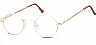 Sunoptic Okulary dziecięce zerówki okrągłe lenonki M5E złote - Okulary korekcyjne, oprawki, szkła - miniaturka - grafika 1