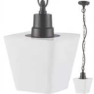 Lampy ogrodowe - Sanico Giza 312242 lampa wisząca zwis 1x12W E27 IP44 czarna / biała - miniaturka - grafika 1