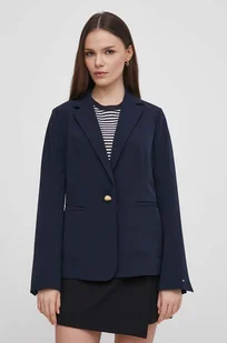 Tommy Hilfiger marynarka kolor granatowy jednorzędowa gładka - Marynarki i żakiety damskie - miniaturka - grafika 1