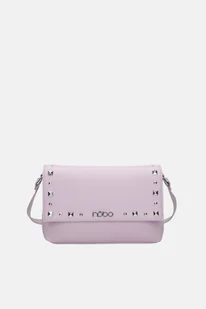 Listonoszka z klapką Nobo z ćwiekami fioletowa - Torebki damskie - miniaturka - grafika 1