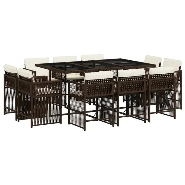 Zestaw Mebli Ogrodowych Rattan PE 165x106x73 Brązowy