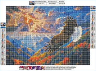 Haft Diamentowy, Obraz, Mozaika Diamentowa Diamond Painting, ORZEŁ NA NIEBIE 40x30cm - Rękodzieło - miniaturka - grafika 6