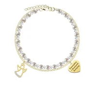 Biżuteria dla dzieci - I KOMUNIA ŚWIĘTA Bransoletka z Aniołem pozłacane srebro - miniaturka - grafika 1