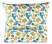 Pościel dla dzieci - Pościel dinozaury kolorowa biała 140x200 dla dziecka bawełniana miękka - miniaturka - grafika 1