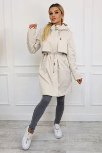 BEŻOWA DŁUGA KURTKA PARKA PRZEJŚCIOWA - Olika - Kurtki damskie - miniaturka - grafika 1