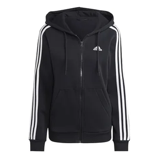 adidas Damska bluza z kapturem Essentials z 3 paskami i zamkiem błyskawicznym - Bluzy damskie - miniaturka - grafika 1