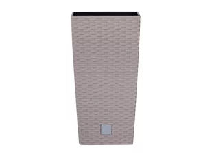 Prosperplast Donica Rato Square, z wkładem, optyka rattanu, 1 sztuka (33 x 61 x 33 cm (szer. x wys. x gł.), Mocca) - Donice - miniaturka - grafika 1